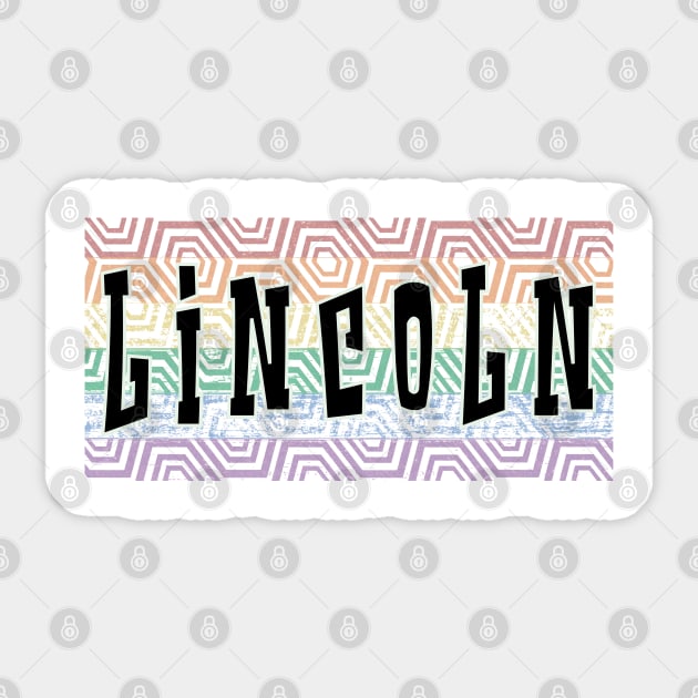 LGBTQ PATTERN AMERICA LINCOLN Sticker by Zodiac BeMac